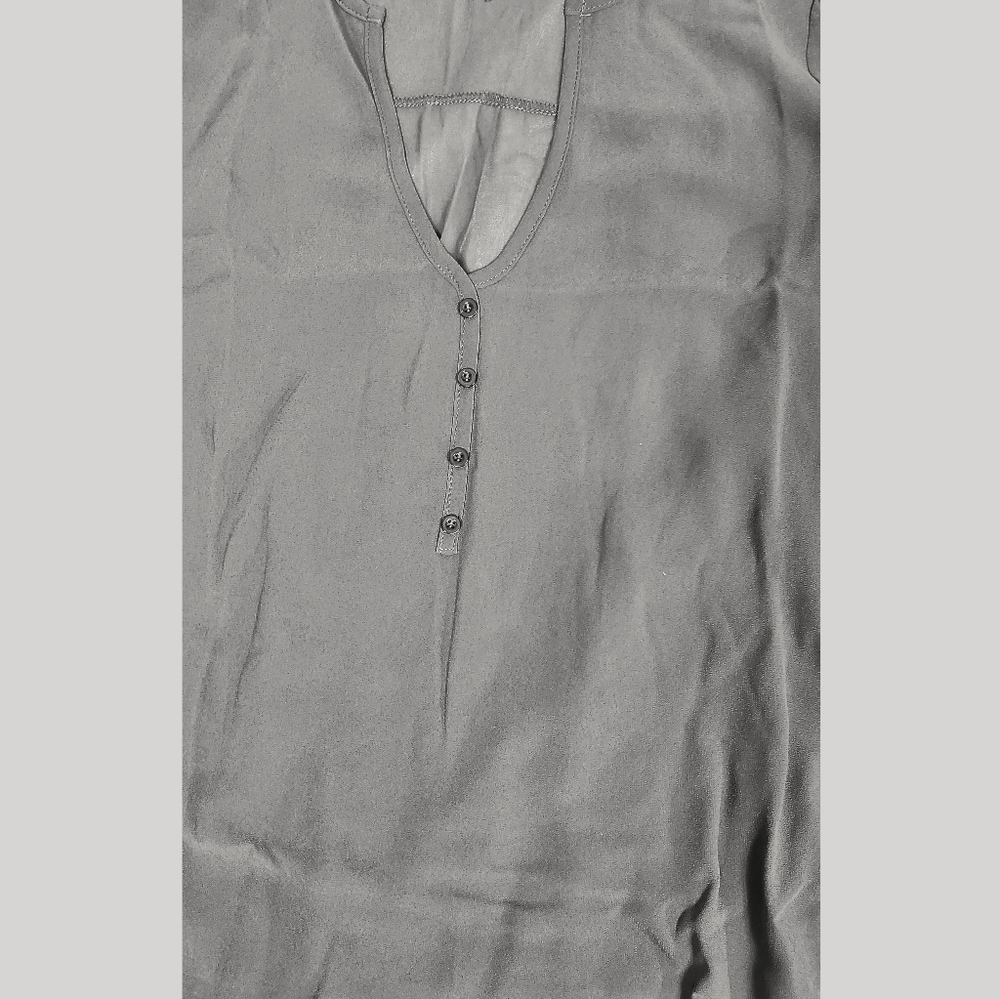 Grey Chic High-Low long-sleeved boho blouse - Picture 7 of 11